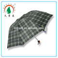 Guarda-chuva barato da dobra do poliéster 3 do tamanho do guarda-chuva do projeto padrão da verificação